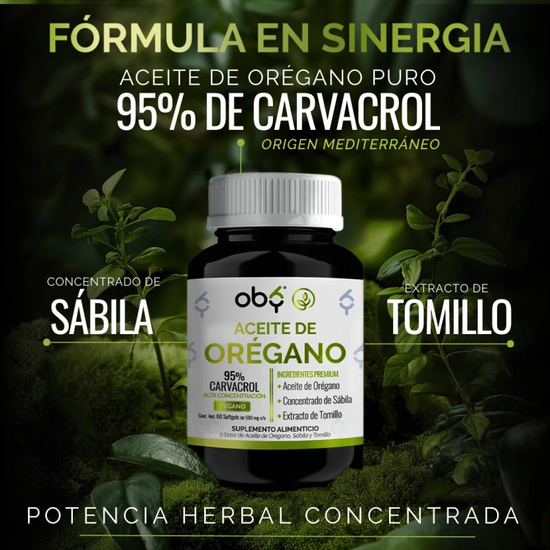 Aceite De Oregano 95 Carvacrol Con Sbila Y Tomillo Oil
