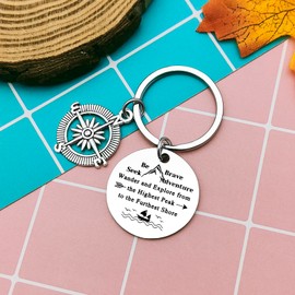 Heigebi Adventurist Gifts Adventure Keyring Mountains Gift for Wanderlust/Backpacker Nature Lover Traveler Gift Nature Outdoor Hiking Camp Lover Gift Adventure Camper Keyring