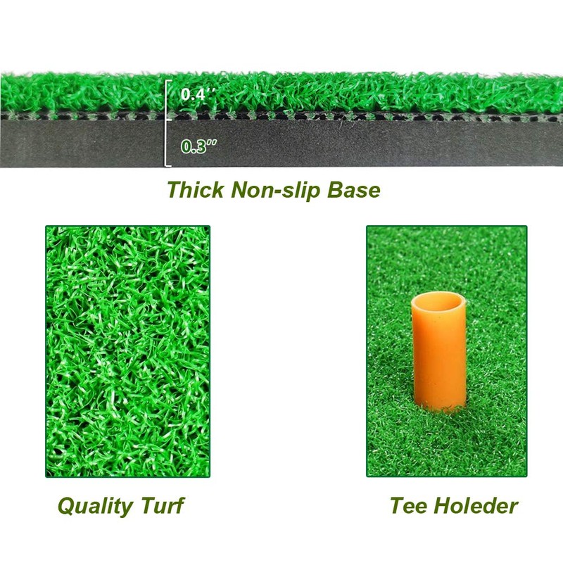 Golf Hitting Mat Golf Practice Mat with Rubber Tees &