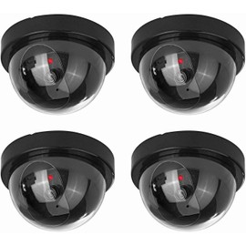 Sentry CCTV 4X Immitation Dummy Fake Dome CCTV Camera Fake Security Cams With Flashing Red LED Light
