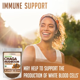 XPRS Nutra Organic Chaga Mushroom Powder - Premium USDA Organic Chaga Mushrooms Powder - Chaga Powder Supports Immune Health - Vegan Friendly Superfood for Chaga Tea and Beverages (8 oz)