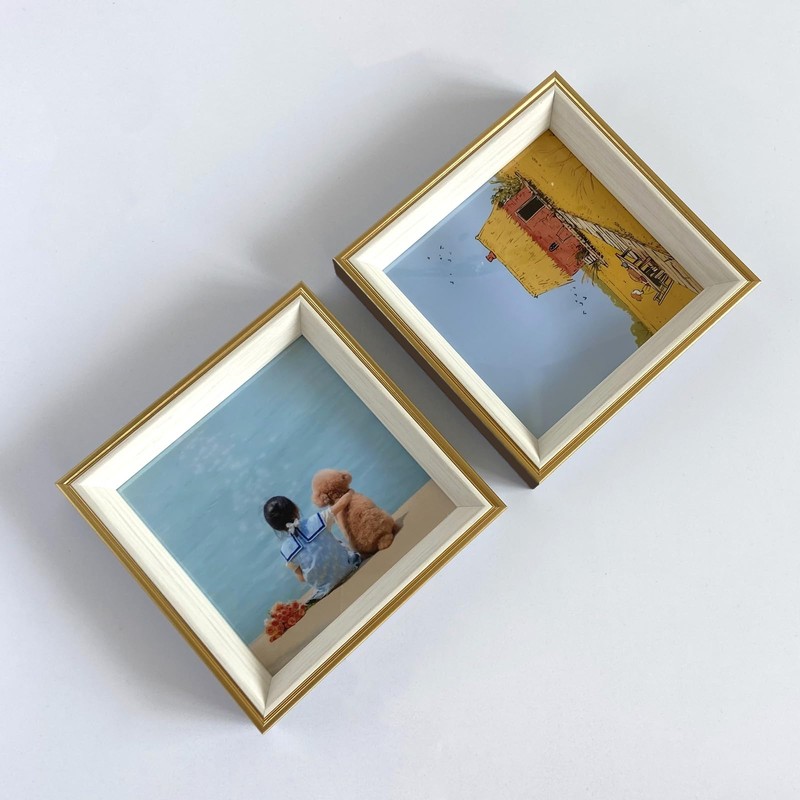 Rusnugic 6x6 Picture Frame - 2 Pack Rustic Square Photo
