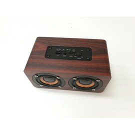 FixtureDisplays 10W Bluetooth Speaker Super Bass Loud Wood Audio Wireless Speakers Subwoofer