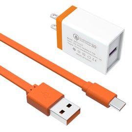 Replacement USB Charging Cable Cord Wall Charger Compatible with Bose DM3SE, Soundlink Flex, and Soundlink MAX Portable Speaker (Orange)