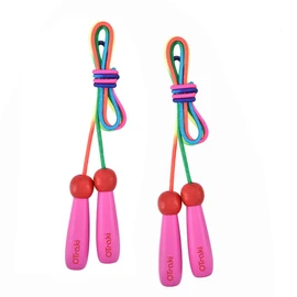 OTraki Kids Skipping Rope 2 Pack 7Ft Jump Rope Adjustable with Wooden Handle and Woven Cotton for Girls or Boys 2m Children Skip Ropes 5+ Years for Exercise Workout School Game or Outdoor Activity
