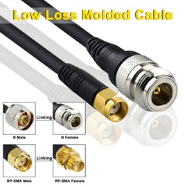 YILIANDUO LoRa Antenna Cable Moulded N Female to RP-SMA Male Low Loss RG58 Cable 5 m for LoraWan Gateway Antenna RAK Nebra Bobcat HNT Helium Hotspot Miner Antenna Wireless Router