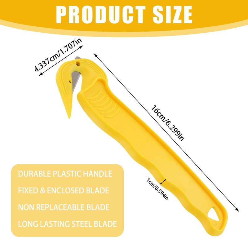 Hocklliy 5pcs Box Cutter,Box Opener,Safe Cutting Experience,Ergonomic Handle,More Convenient to