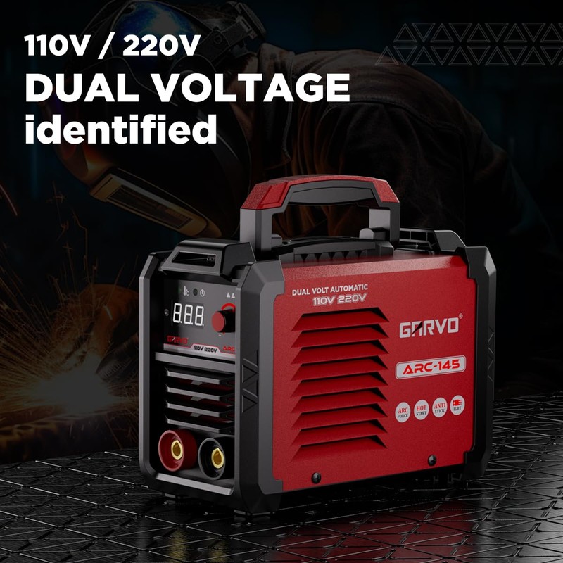 GARVO 110V/220V Dual Voltage Portable Welding Machine,145Amp ARC Welder Mini