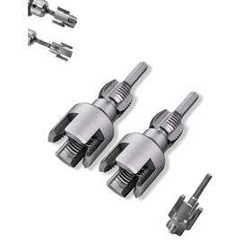 Pipe Thread Cutting Tool, Integrated Internal & External Pipe Threading Tool,Electric Drill Compatible PVC Pipe Threader Kit,1/2" (DN15) 3/4" (DN20) Pipe Sizes Rethreading Tool (silvery)