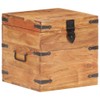 vidaXL Solid Acacia Wood Chest - Functional Lockable Storage Box