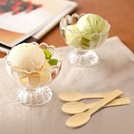 BANBU 1800PK Bamboo Mini Spoons 3.54" Disposable Small 100% Compostable Cutlery Eco Friendly Renewable Natural Disposable Spoon for Ice Cream/Desert/Yogurt/Cocktail/Party