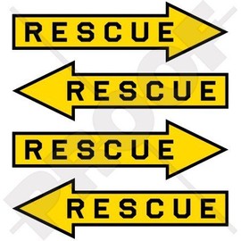 RESCUE AirForce Aircraft Arrow USAF RAF 2" (50mm) Vinyl Stickers, Decals x4