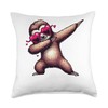 Sloth Heart Shape Sunglasses Dabbing Dance Lover Throw Pillow