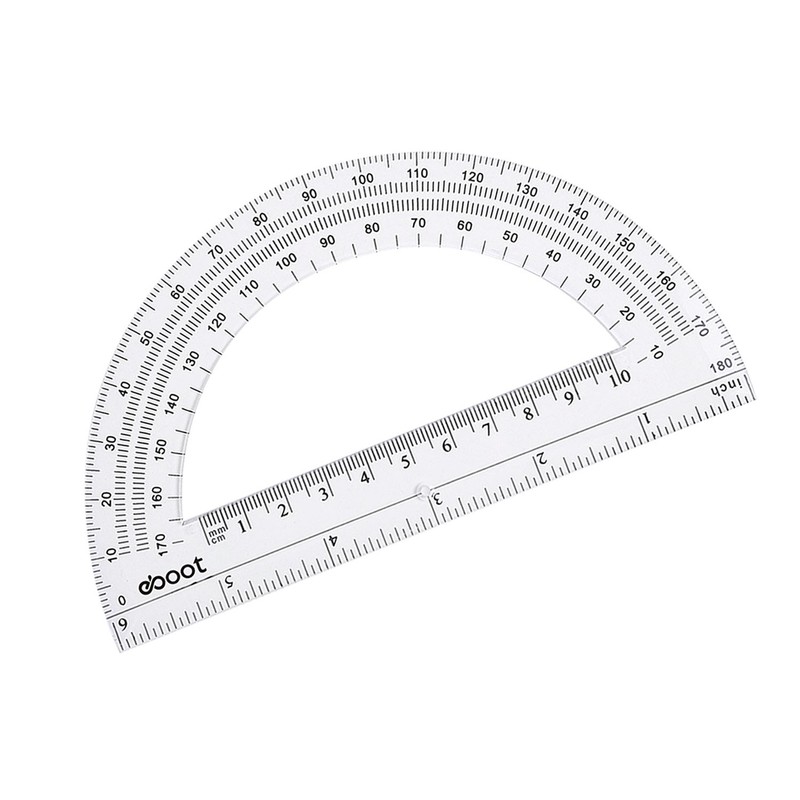 EBOOT Plastic Protractor Math Protractors 180 Degrees, 6 Inch, Pack