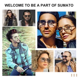 Aviator Sunglasses for Women Men Retro Double Bridge Square Metal Frame Twin Beams 2 Pack-2