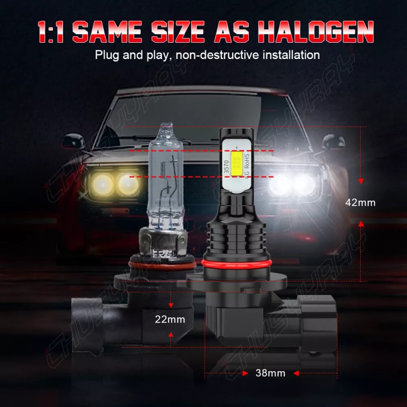 CHUSYYRAY For Hummer H3 2006-2010 H13+H10 LED Headlights Hi/Lo +