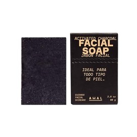 AHAL - Jabn Facial con Carbn Activado, Limpiador Facial Profundo y Detox, Jabn para Acn Ideal para Piel Grasa y Mixta, Ingredientes Naturales, Vegano 