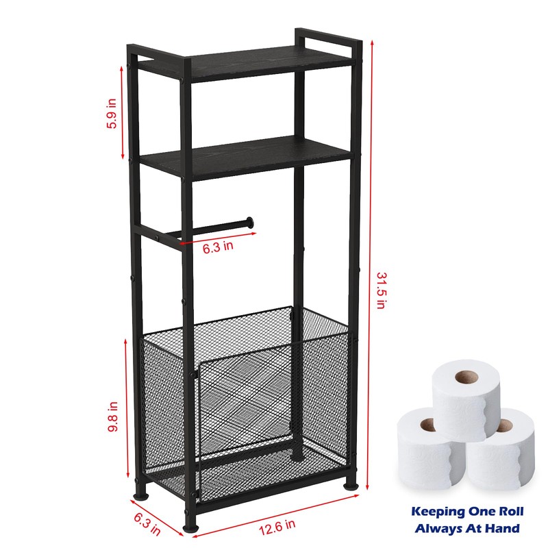 Anlanbor Free Standing Toilet Paper Holder Stand with Shelf, Bathroom