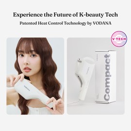 VODANA Compact Triple Flow Hair Waver - Portable Ceramic Curling Iron, Long-Lasting Beach Waves, Fast Heat-Up Double Barrel (1.5 inch, Ivory)