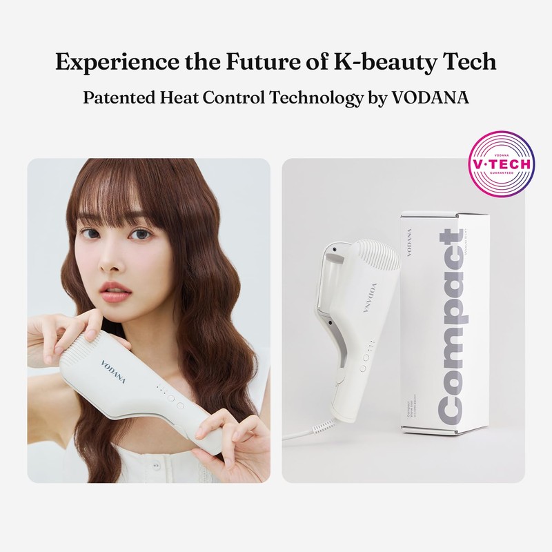 VODANA Compact Triple Flow Hair Waver - Portable Ceramic Curling