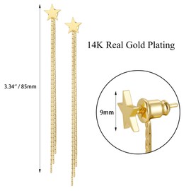 Gold Tassel Earrings Dangling for Women Long Gold Formal Fringe Dangle Earrings Statement Chain Chandelier Trendy Jewelry for Party Prom (Vintage)