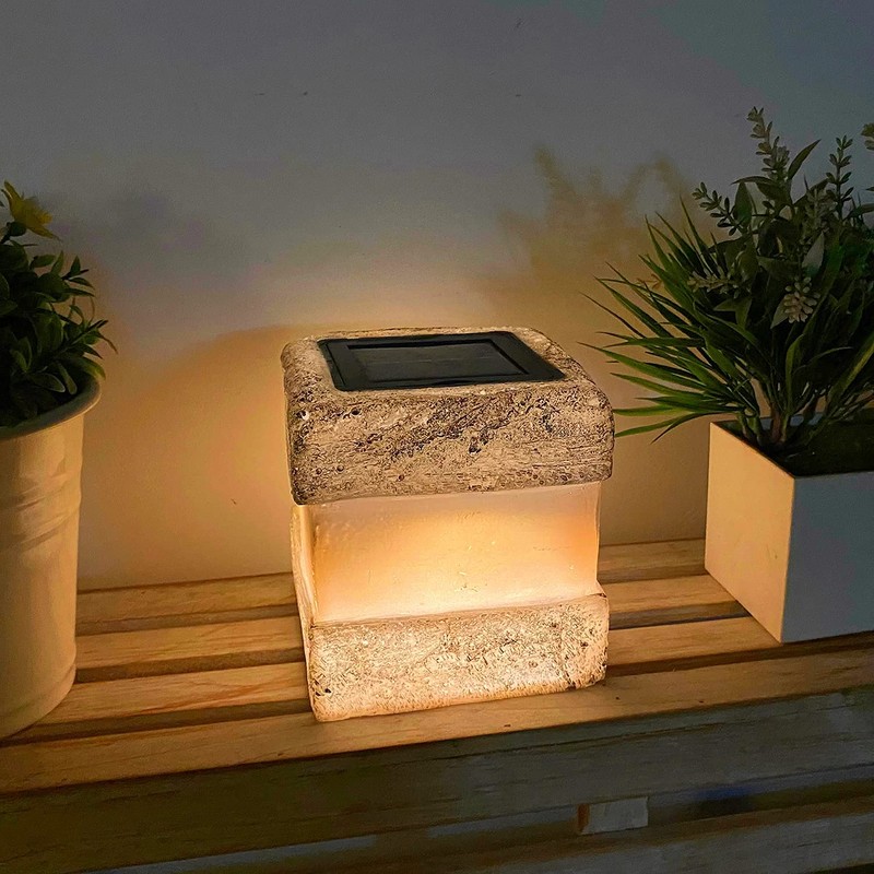 2 Pack Solar Rock Lights Outdoor - Solar Powered Landscape