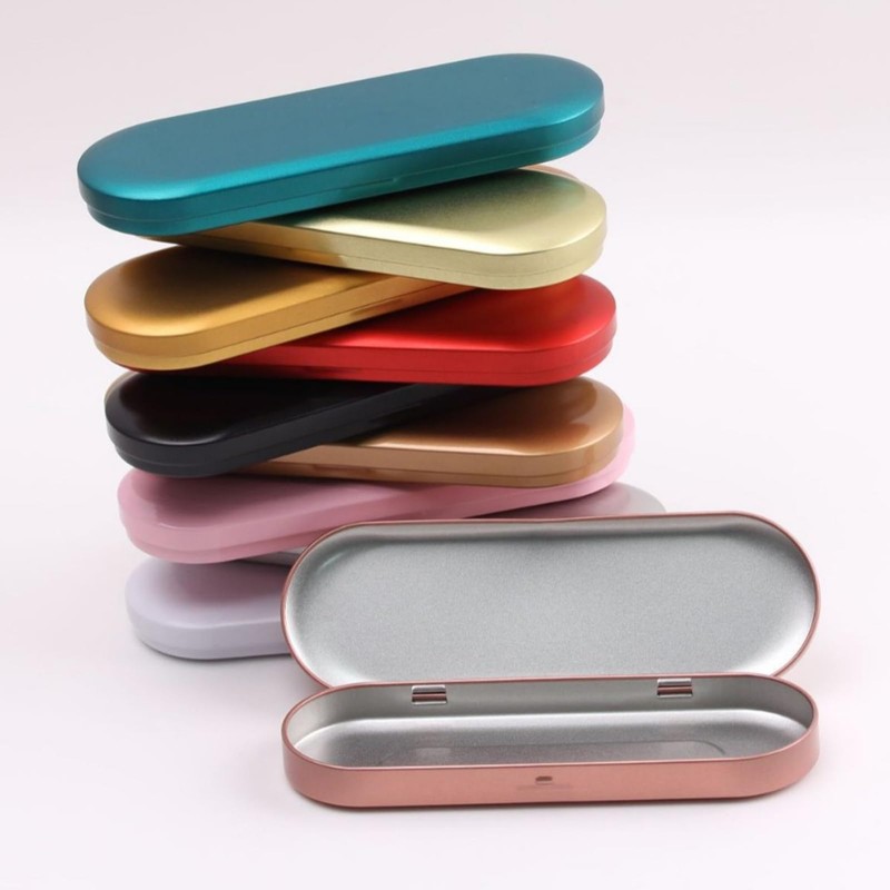 Aoktorkit 1PCS Metal Tin Box Container, 17.5x6x1.8cm Oval Empty Mini