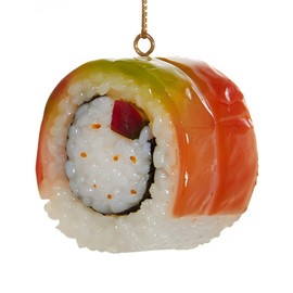 Kurt Adler Sushi Roll Ornament - 2" Plastic, Multi-Colored, Festive Accent, D2830