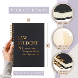 vizuzi Law Student Gifts for Women, Law School Gifts, Present for Law Student, Law Student Future Lawyer Week Birthday Spiral Notebooks ZXW6