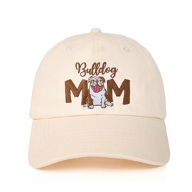 InnoBeta English Bulldog Gifts for Women, Bulldog Hat, Funny Adjustable Embroidered Dog Lover Baseball Cap for Women