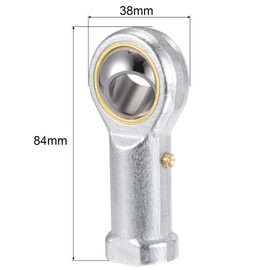 TA-VIGOR PHS16 Female Rod End Bearing, 16mm Bore M16x2.0 Right Hand Thread, Self-Lubricating Spherical Rod End Ball Bearing for Hydraulic Cylinders & Industrial Machinery