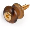 StewMac Waverly Guitar Strap Button, Dark Tortoise Button, Gold Screw