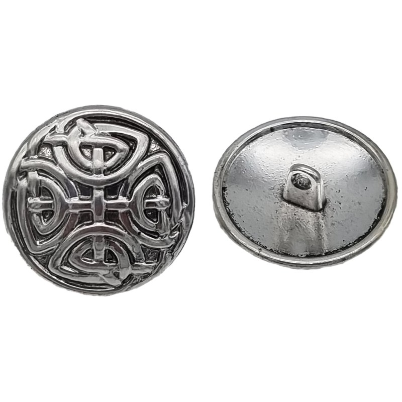 Goldgöre Pack of 5 Celtic Silver Metal Buttons 25mm with