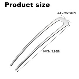 Pack of 2 U-Shaped Hairpin French Style Hair Clip Metal Vintage Hairpin Fork Sticks 2 Prong Updo Hairstyle Chignon Pins Hair Styling Accessories for Women Girls Ladies (Gold, Silver)