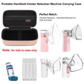 Elonbo Elonbo Carrying Case for Portable Handheld Inhaler Nebulizer Machine for Adults and Kids, Asthma Inhaler Spacer Travel Case, Handheld Mesh Atomizer Machine Holder, Inhaler Spacer Bag, Rose Gold