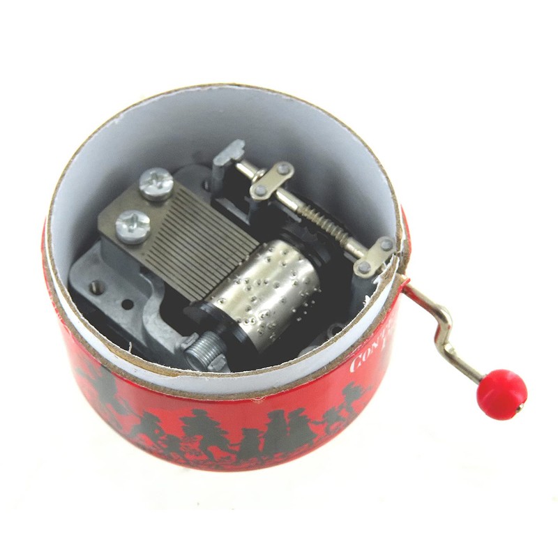 Round Hand-cranked Musical Box/Music Box Made of Reinforced Cardboard -