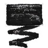 Gnognauq Black Elastic Sequin, Flat Glitter Stretch Bling Paillette Fabric