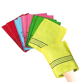 obmwang obmwang 10 Pieces Korean Exfoliating Mitts, Asian Exfoliating Bath Washcloth Body Exfoliating Scrub Towel for Women Men Shower Bathing Exfoliating (5 Colors)