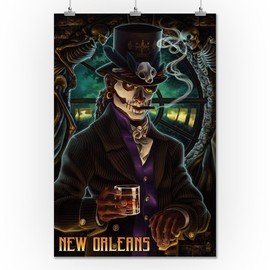 New Orleans, Louisiana - Baron Samedi Voodoo (24x36 Giclee Gallery Print, Wall Decor Travel Poster)