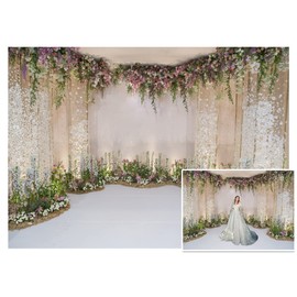 CSFOTO 12x8ft Wedding Backdrop for Cradle Ceremony Backdrop for Proposal Flowers Curtain Wedding Ceremony Banner Bridal Shower Background Mother's Day Backdrop Floral Marriage Backdrop
