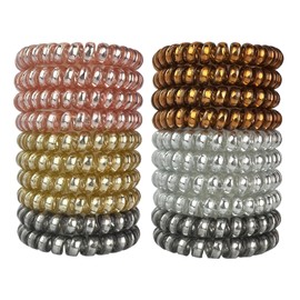 Spiral Hair Ties, 20 Pack Spiral Coils for Thick Hair, No Crease Ponytail Holders, Hair Coils & Phone Cord Hair Ties for Thick Hair