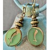 Green and Bronze Dangle Earrings. Jewelry Earrings for Women #3298FE10