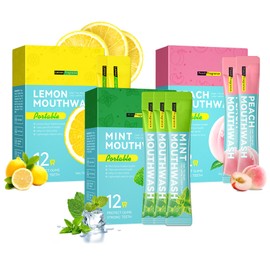 60PCS Travel Size Fruit Mouthwash,Mouthwash Set for Oral Care,Bad Breath,Alcohol-Free,Travel Size Mouth wash(A)