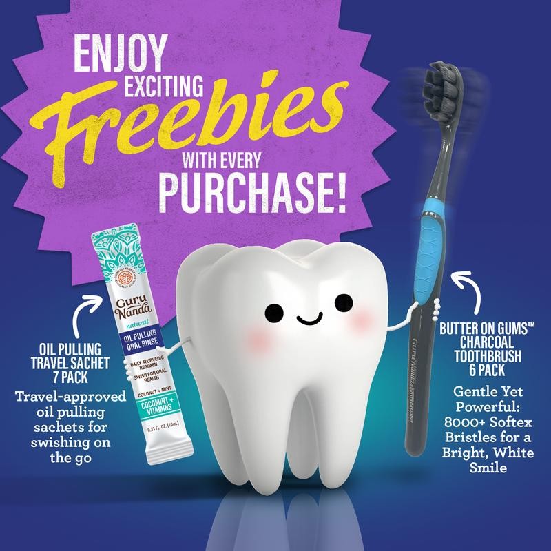 Charcoal Total Smile Makeover Kit, Perfect Smile Package - GuruNanda
