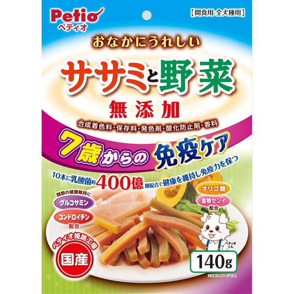 Petio No Additives, Sasami & Vegetables, Health Care for Ages 7 and Up, 4.9 oz (140 g)