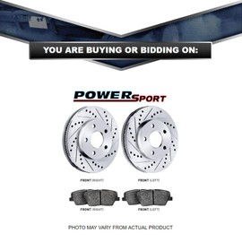Power Sport PowerSport Front Brakes and Rotors Kit |Front Brake Pads| Brake Rotors and Pads| Ceramic Brake Pads and Rotors |fits 2011-2016 Mini Cooper Countryman, 2013-2016 Mini Cooper Paceman