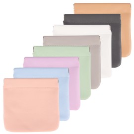 6 pcs pocket cosmetic bag squeeze top Glorihoby pocket cosmetic bag for women girls Self Closing Makeup Pouch Cute mini makeupbag Waterproof Portable small makeup bag for purse Travel Storage bag, D