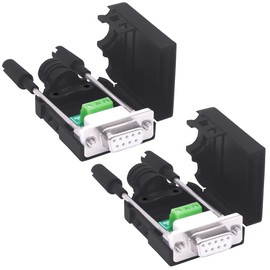 YARCHONN DB9 Solderless Connector Breakout Board RS232 D-SUB 9 Pin Serial to RXD TXD GND 235 Adapter Terminal Block with Case 2 Packs (Female)
