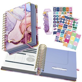 Ospelelf Budget Planner - Budget Book with Bill Organizer and Expense Tracker, 12 Month undated Budget Planner/Account Book to Take Control of Your Money, Start Anytime(Pink Marble)