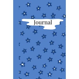 Star Design Journal: Cute Blue Blank Lined Journal